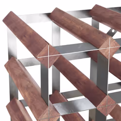 VidaXL 340892 scaffale per vino Acciaio, Legno Marrone - Vista aggiuntiva 7