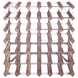 VidaXL 340893 scaffale per vino Acciaio, Legno Marrone - Vista aggiuntiva 4