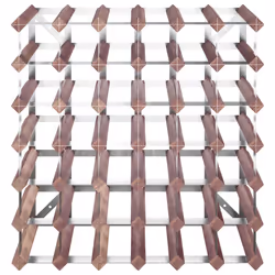 VidaXL 340894 scaffale per vino Acciaio, Legno Marrone - Vista aggiuntiva 4