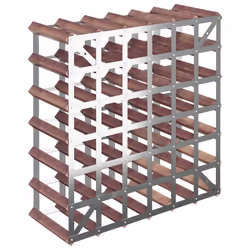 VidaXL 340894 scaffale per vino Acciaio, Legno Marrone - Vista aggiuntiva 6