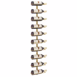 Portavini da Parete per 10 Bottiglie Dorato in Metallocod mxl 82238