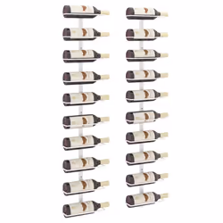 vidaXL Portavini da Parete per 10 Bottiglie 2 pz Bianco in Metallo - Vista aggiuntiva 3