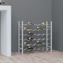 Vidaxl - Portabottiglie per 36 Bottiglie Metallo Bianco 52140