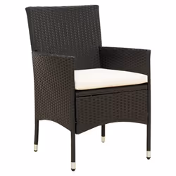 vidaXL Set da Pranzo da Giardino 9 pz con Cuscini in Polyrattan Nero - Vista aggiuntiva 3