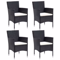 Set da Pranzo per Giardino 5 pz con Cuscini Polyrattan Nerocod mxl 93442 - Vista aggiuntiva 3