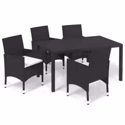 Set da Pranzo per Giardino 5 pz con Cuscini Polyrattan Nerocod mxl 69432 - Vista aggiuntiva 2