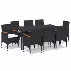 Set Pranzo da Giardino 9 pz con Cuscini in Polyrattan Nerocod mxl 117404 - Vista aggiuntiva 2