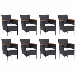 Set Pranzo da Giardino 9 pz con Cuscini in Polyrattan Nerocod mxl 117404 - Vista aggiuntiva 3