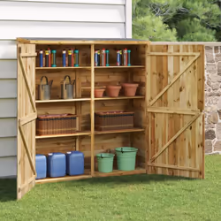Questa rimessa da giardino è uno spazio prezioso per tenere i vostri attrezzi e i vostri accessori da giardino organizzati e ...
