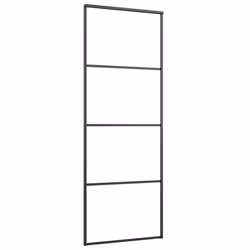 Porta Scorrevole Vetro Smerigliato ESG Alluminio 76x205 cm Neracod mxl 105208 - Vista aggiuntiva 3