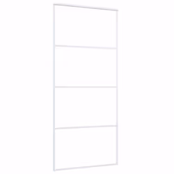 vidaXL Porta Scorrevole in Vetro ESG e Alluminio 90x205cm Bianca - Vista aggiuntiva 3