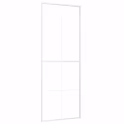 vidaXL Porta Scorrevole in Vetro ESG e Alluminio 76x205 cm Bianca - Vista aggiuntiva 2