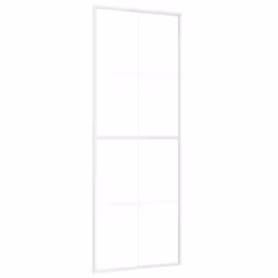 vidaXL Porta Scorrevole in Vetro ESG e Alluminio 76x205 cm Bianca - Vista aggiuntiva 2