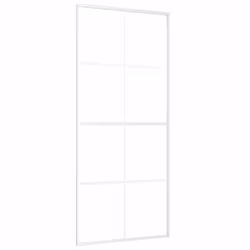 vidaXL Porta Scorrevole in Vetro ESG e Alluminio 90x205 cm Bianca - Vista aggiuntiva 2