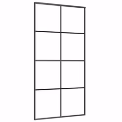 vidaXL Porta Scorrevole Nera 102,5x205 cm in Vetro ESG e Alluminio - Vista aggiuntiva 2