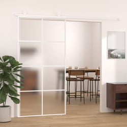 Porta Scorrevole in Vetro ESG e Alluminio 102,5x205 cm Biancacod mxl 71069
