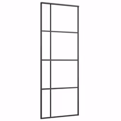 vidaXL Porta Scorrevole ESG Vetro e Alluminio 76x205 cm Nera - Vista aggiuntiva 2