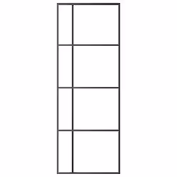 vidaXL Porta Scorrevole ESG Vetro e Alluminio 76x205 cm Nera - Vista aggiuntiva 3