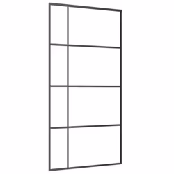 vidaXL Porta Scorrevole in Vetro ESG e Alluminio 102,5x205 cm Nera - Vista aggiuntiva 2