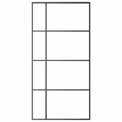 vidaXL Porta Scorrevole in Vetro ESG e Alluminio 102,5x205 cm Nera - Vista aggiuntiva 3