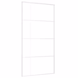 vidaXL Porta Scorrevole in Vetro ESG e Alluminio 102,5x205 cm Bianca - Vista aggiuntiva 2