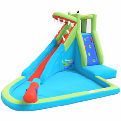 Godetevi la vostra ua fresca estate con questo acquascivolo gonfiabile della Happy Hop! Questo scivolo d'acqua con piscina pe ...