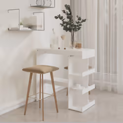 vidaXL Tavolo da Bar con Ripiani Bianco 100x50x101,5 cm in Truciolato - Vista aggiuntiva 3