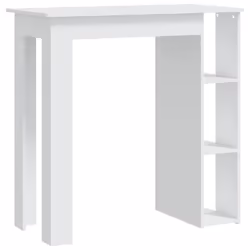 vidaXL Tavolino da Bar con Ripiani Bianco 102x50x103,5cm in Truciolato - Vista aggiuntiva 2