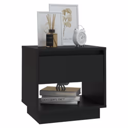 vidaXL Comodino Nero 45x34x44 cm in Truciolato - Vista aggiuntiva 3