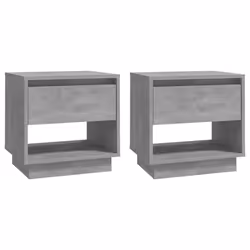 vidaXL Comodini 2 pz Grigio Cemento 45x34x44 cm in Truciolato - Vista aggiuntiva 2
