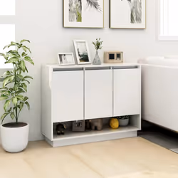 vidaXL Credenza Bianca 97x31x75 cm in Truciolato - Vista aggiuntiva 3