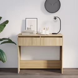 vidaXL Tavolo Consolle Rovere Sonoma 89x41x76,5 cm in Acciaio - Vista aggiuntiva 3