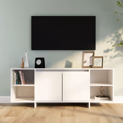 vidaXL Mobile Porta TV Bianco 130x35x50 cm in Truciolato - Vista aggiuntiva 3