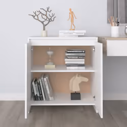 vidaXL Credenza Bianca 70x41x75 cm in Legno Multistrato - Vista aggiuntiva 3