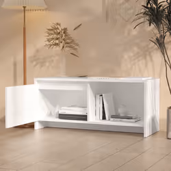 vidaXL Mobile Porta TV Bianco 90x35x40 cm in Legno Multistrato - Vista aggiuntiva 3
