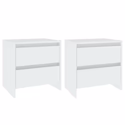 vidaXL Comodino Bianco 45x34,5x44,5 cm in Legno Ingegnerizzato - Vista aggiuntiva 2