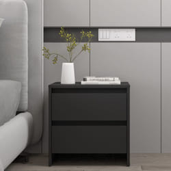 Vidaxl - Comodino da Camera da Letto, Tavolino da notte Nero 45x34, 5x44, 5 cm in Truciolato