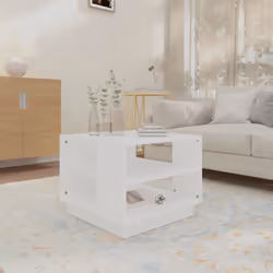 vidaXL Tavolino da Salotto Bianco 55x55x43 cm in Truciolato - Vista aggiuntiva 3