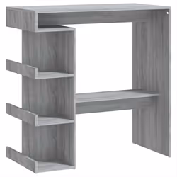 vidaXL Tavolo Bar con Ripiano Grigio Sonoma 100x50x101,5 cm - Vista aggiuntiva 2