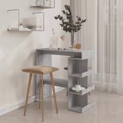 vidaXL Tavolo Bar con Ripiano Grigio Sonoma 100x50x101,5 cm - Vista aggiuntiva 3