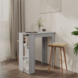 vidaXL Tavolino da Bar con Ripiani Grigio Sonoma 102x50x103,5 cm