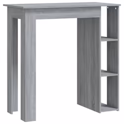 vidaXL Tavolino da Bar con Ripiani Grigio Sonoma 102x50x103,5 cm - Vista aggiuntiva 2