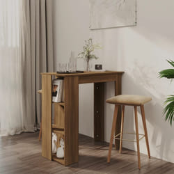 vidaXL Tavolino da Bar con Ripiani Rovere Marrone 102x50x103,5 cm