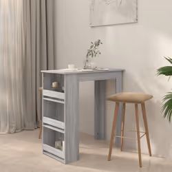 vidaXL Tavolo Bar con Ripiani Grigio Sonoma 102x50x103,5cm Truciolato - Vista aggiuntiva 3