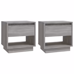 vidaXL Comodini 2 pz Grigio Sonoma 45x34x44 cm in Truciolato - Vista aggiuntiva 2