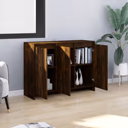 vidaXL Credenza Rovere Fumo 102x33x75 cm in Truciolato - Vista aggiuntiva 3