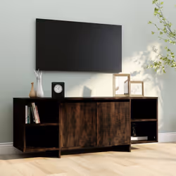 vidaXL Mobile Porta TV Rovere Fumo 130x35x50 cm in Truciolato - Vista aggiuntiva 3
