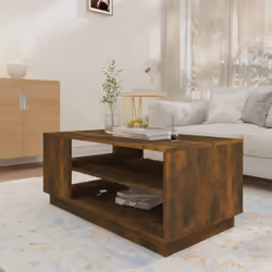 vidaXL Tavolino da Salotto Rovere Fumo 102x55x43 cm in Truciolato - Vista aggiuntiva 3