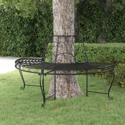 Vidaxl - Panchina per Albero Semi Circolare Ø160 cm Nera in Acciaio 80955