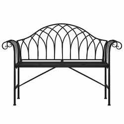 vidaXL Panca da Giardino a 2 Posti 128 cm Nera in Acciaio - Vista aggiuntiva 3
